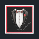 Boys Night Out Tuxedo Party Napkins Servet<br><div class="desc">*Aanpassen met jouw tekst.</div>