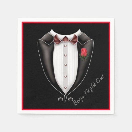 Boys Night Out Tuxedo Party Napkins Servet (Voorkant)