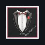 Boys Night Out Tuxedo Party Napkins Servet<br><div class="desc">*Pas uw servetten aan door persoonlijke tekst toe te voegen.</div>