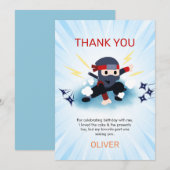 Boys Ninja Warrior Verjaardagsfeest Dank je kaarte Bedankkaart (Voorkant / Achterkant)