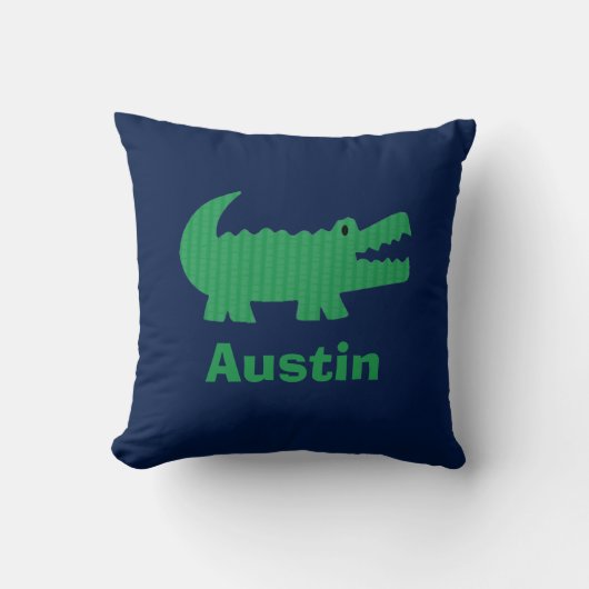 Boys Nursery Room Decor Alligator Sierkussen (Voorkant)