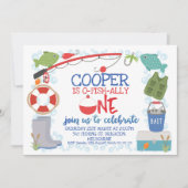 Boys O-fish-ally one bobber 1st verjaardag Kaart (Voorkant)