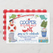 Boys O-fish-ally one bobber 1st verjaardag Kaart (Voorkant / Achterkant)