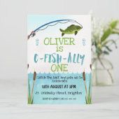 Boys O-Fish_Ally Waterverf Birthday Uitnodiging (Staand voorkant)