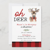 Boy's Oh Deer Kerstmis Herten Verjaardag Kaart (Voorkant)