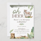 Boy's Oh Deer Woodland Baby Herten Verjaardag Kaart (Voorkant)