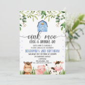 Boys Oink Moo Farm Animals Kaart (Staand voorkant)