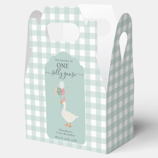 Boy's One Gekke Goose 1st Birthday Party Bedankdoosjes (Geopend)