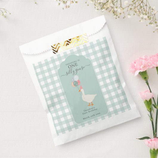 Boy's One Gekke Goose 1st Birthday Party Bedankzakje (Gezegeld)