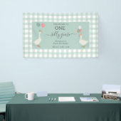 Boy's One Gekke Goose 1st Birthday Party Spandoek (Beurs)
