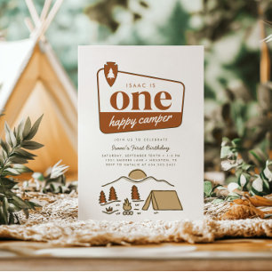 Boy's One Happy Camper Boho Explorer 1e verjaardag Kaart