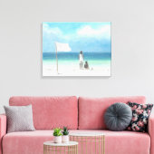 Boys op Beach Kenya Canvas Afdruk (Insitu (Woonkamer))