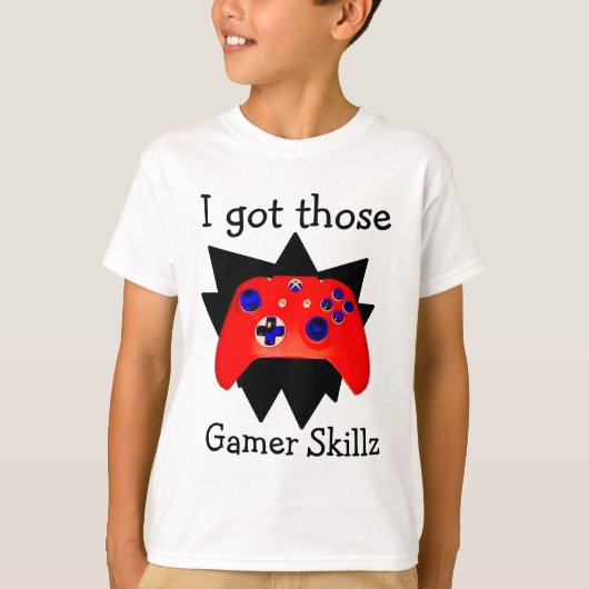 Boys Oranje Gamer Skillz T-Shirt (Voorkant)