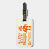 Boys Oranje Robot Tree Nut Food Allergy Alert Bagagelabel (Voorkant verticaal)