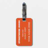 Boys Oranje Robot Tree Nut Food Allergy Alert Bagagelabel (Achterkant verticaal)