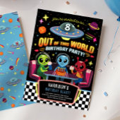 Boys Out Of This World Neon Space Birthday Kaart