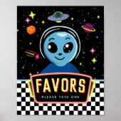 Boys Out Of This World Space Alien Favor Sign Poster (Voorkant)