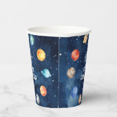 Boys Outer Space Solar System Cosmic Birthday  Papieren Bekers (Rechts)