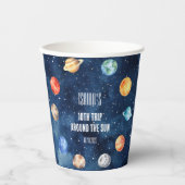 Boys Outer Space Solar System Cosmic Birthday  Papieren Bekers (Voorkant)