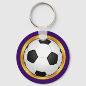 Boys Paars, Gold, Gifts for Soccer Team Players, Sleutelhanger (Achterkant)