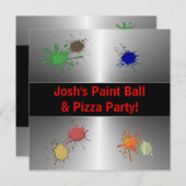 Boys Paint Ball Party Kaart (Voorkant / Achterkant)