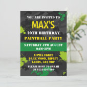 Boys Paintball thema verjaardagsfeestje uitnodigin Kaart (Staand voorkant)