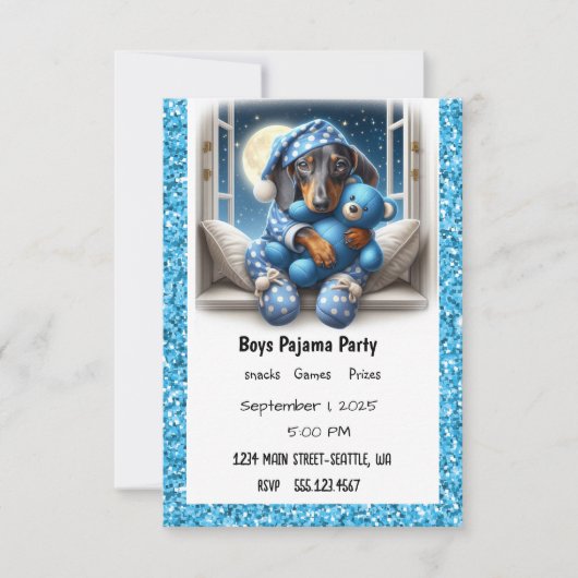 BOYS PAJAMA PARTY KAART (Voorkant)