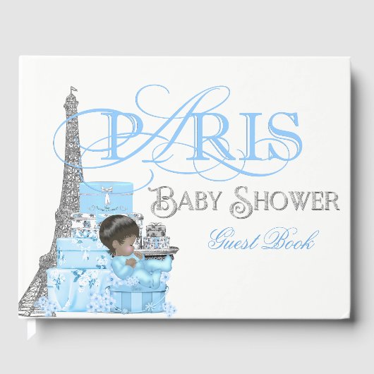 Boys Paris Baby shower Gastenboek (Voorkant)