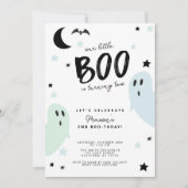 Boy's Pastel Little Boo Ghost Halloween Verjaardag Kaart (Voorkant)