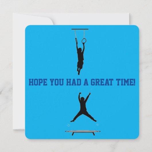 BOYS PERSONALISEERDE "DANK JE" GYMNASTICS KAART! BEDANKKAART (Achterkant)