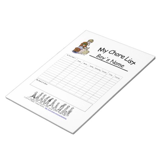 Boys Personalized Chore Chart Notitieblok (Schuin)