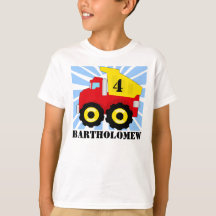 Boys Personalized Dump Truck Birthday T-Shirt