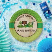 Boys Personalized Reptile Birthday Party Papieren Bordje (Feest)