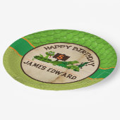Boys Personalized Reptile Birthday Party Papieren Bordje (Gekanteld)