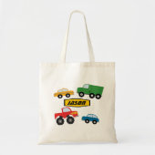 Boys Personalized Transport Vehicles Canvas tas (Voorkant)