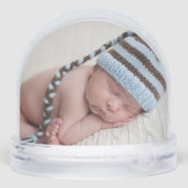 Boys Photo Collage Custom Blue Kids Photograph Sneeuwbol (Achterkant)