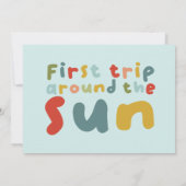 Boys Photo First Trip Around The Sun Birthday Bedankkaart (Achterkant)