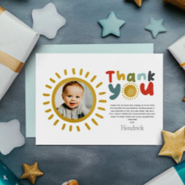 Boys Photo First Trip Around The Sun Birthday Bedankkaart