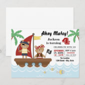 Boys Pirate Beer Birthday Party Kaart (Voorkant / Achterkant)