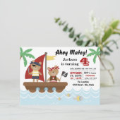 Boys Pirate Beer Birthday Party Kaart (Staand voorkant)