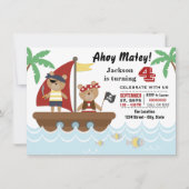 Boys Pirate Beer Birthday Party Kaart (Voorkant)