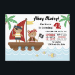 Boys Pirate Beer Birthday Party Kaart<br><div class="desc">Pirate verjaardagsfeest nodigt uit met schattige piraten beren en boot op een tropische achtergrond van het zee. U kunt deze pirate om het even welke partijuitnodiging van de aantalverjaardag voor uw gebeurtenis gemakkelijk aanpassen door uw details in de doopvontstijl, de kleur en de tekst van uw keus eenvoudig toe te...</div>