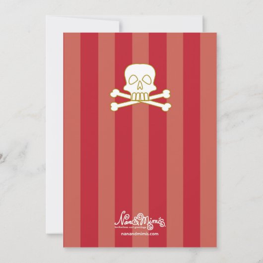 Boys Pirate Map & Pirate Ship Invitations Kaart (Achterkant)