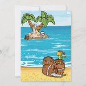 Boys Pirate Treasure Hunt Birthday Party Invite Kaart (Achterkant)