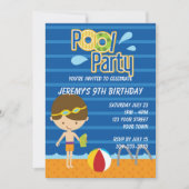 Boys Pool Party Birthday Kaart (Voorkant)