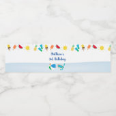 Boys Pool Party Birthday Waterfles Etiket (Enkel label)