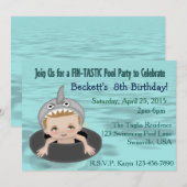 Boy's Pool Party Kaart (Voorkant / Achterkant)