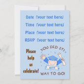 Boys Preschool/Kindergarten Graduparty Kaart (Achterkant)