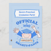 Boys Preschool/Kindergarten Graduparty Kaart (Voorkant / Achterkant)