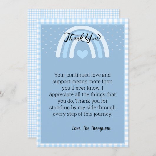 Boys Rainbow-Baby shower Bedankkaart (Voorkant / Achterkant)